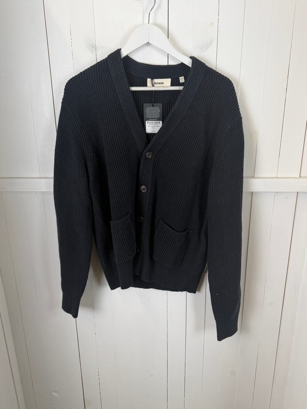 Buck Mason Blue Cotton Cardigan Sweater Men's L NWT